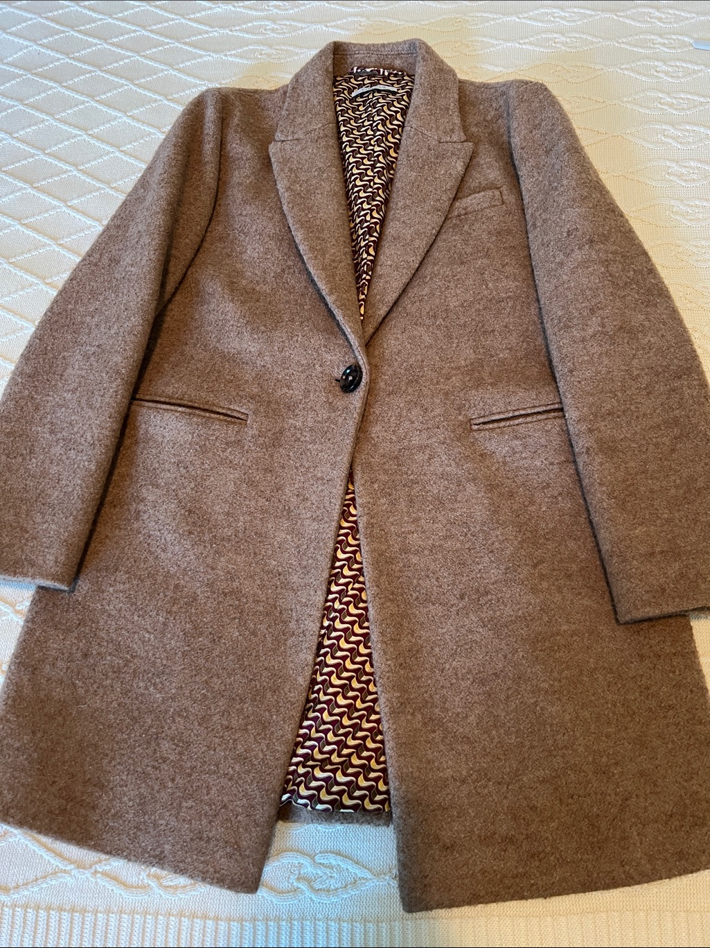 Tailored Wool-Blend Camel Coat By Circolo 1901